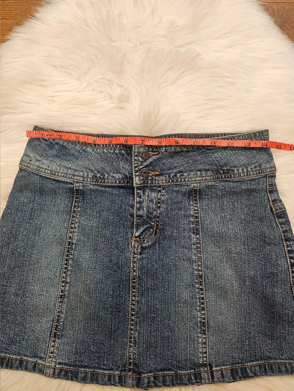 Vintage Guess Low Classic Dark Wash Denim Mini Skirt & Cropped Hoodie Set
